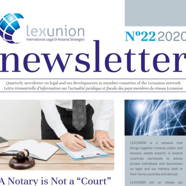 Newsletter 22 3T 2020 Lexunion