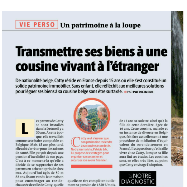 Transmettre ces biens a cousine etranger Groupe Althemis Lexunion
